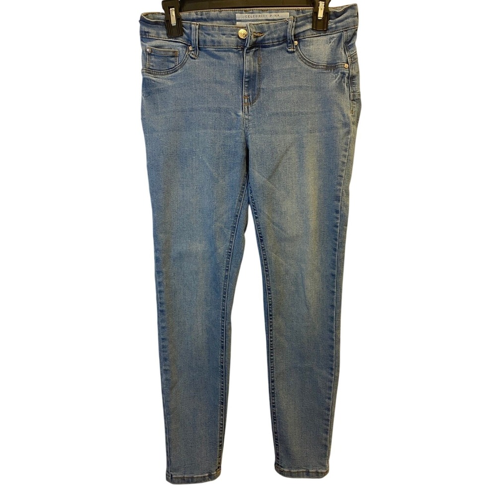 Celebrity‎ Pink Curvy Skinny Jeans Light Wash Blue Stretch Denim Size 7/28